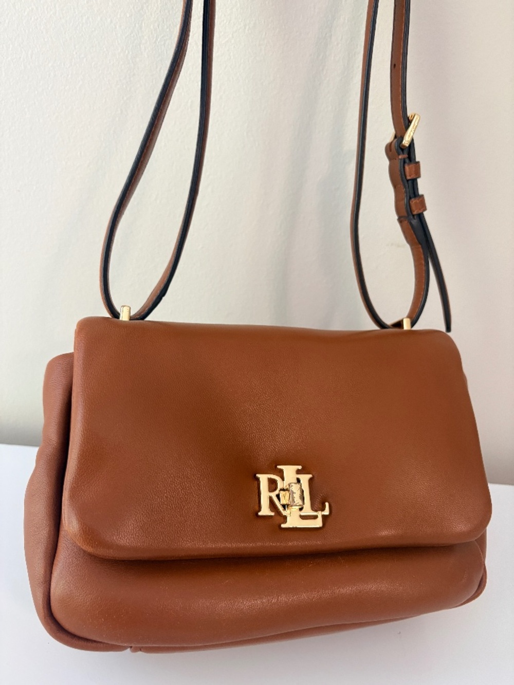Lauren Ralph Lauren Sophee Soft Leather Pillow Flap Crossbody Bag - Picture 8 of 8